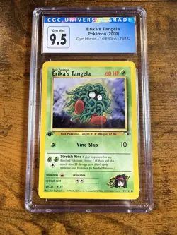 CGC 10 GEM MINT Pokemon Erika's Tangela 1st Edition 79/132 Gym Heroes - Image 1