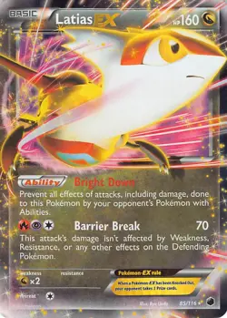 Latias EX 85/116 Holo EX Rare Plasma Freeze Pokemon Lightly Played - Image 1