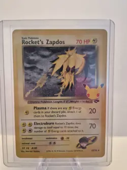 Pokemon TCG Rockets Zapdos Holo Classic Collection 15/132 Celebrations NM - Image 1