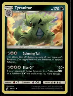 2019 Sun & Moon - Team Up Tyranitar Stage 2/Rare Holo #85 - Image 1