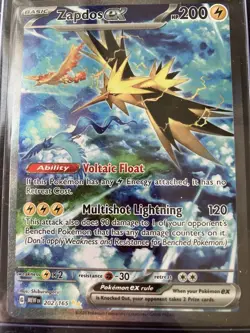 Pokemon Zapdos ex 202/165 Scarlet & Violet 151 Special Illustration Rare Holo - Image 1