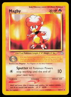 MAGBY 23/111 VINTAGE RARE NEO GENESIS POKEMON LP - Image 1