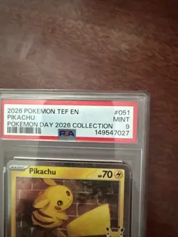 2026 POKEMON TEMPORAL FORCES POKEMON DAY 2026 COLLECTION #051 PIKACHU PSA 9 - Image 2