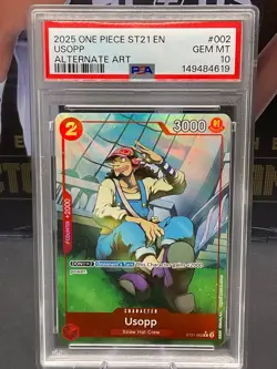 2025 One Piece English ST21–002 Usopp Alternate Art PSA 10 GEM MINT - Image 1