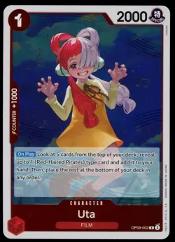 Uta OP09-002 One Piece TCG Emperors in the New World Rare English NM - Image 1