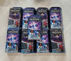 Disney Lorcana Floodborn Starter Deck Amethyst & Steel Amber & Sapphire Lot of 9 - Image 1