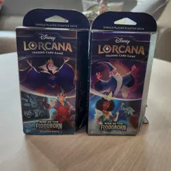 Disney Lorcana Floodborn Starter Deck Amethyst & Steel Amber & Sapphire Lot of 9 - Image 3