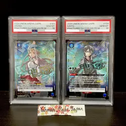 PSA 10 Signed UNION ARENA Sword Art Online UAPR/SAO-1 Asuna Kirito FOIL Japanese - Image 3