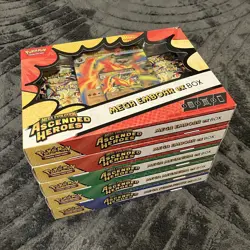 Pokemon TCG Ascended Heroes Mega Feraligatr Meganium Emboar Ex Box Bundle x5 - Image 1