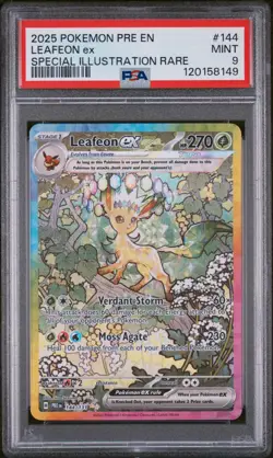 2025 POKEMON PRE EN-SPECIAL ILLUSTRATION RARE #144 LEAFEON EX PSA 9 - Image 1
