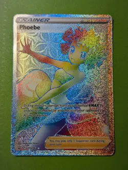 Phoebe 175/163 Battle Styles Rainbow Secret Rare Full Art Holo Pokemon Card NM - Image 1