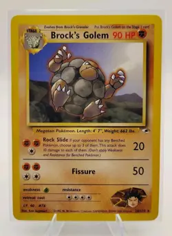 Pokemon TCG Brock's Golem, Graveler & Geodude 4 Card Set Gym Heroes 20/132 LP - Image 2