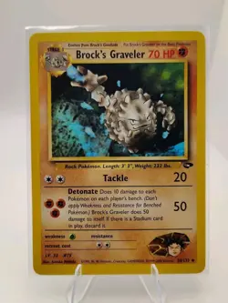 Pokemon TCG Brock's Golem, Graveler & Geodude 4 Card Set Gym Heroes 20/132 LP - Image 3