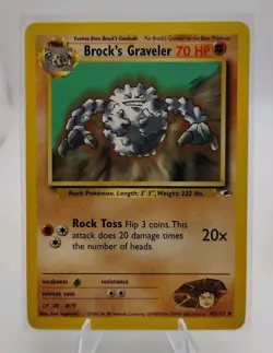 Pokemon TCG Brock's Golem, Graveler & Geodude 4 Card Set Gym Heroes 20/132 LP - Image 4