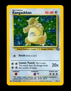1999 Pokemon KANGASKHAN Jungle Set HOLO Foil Rare Unlimited Edition Card 5/64 NM - Image 2
