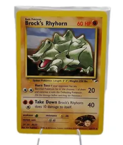 Pokemon Card Brock's Rhyhorn 22/132 WOTC Rare Gym Heroes LP/NM Vintage - Image 1