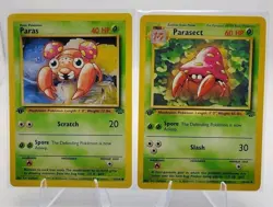Parasect + Paras 1st Edition Jungle Pokemon Card Lot Vintage - Image 1