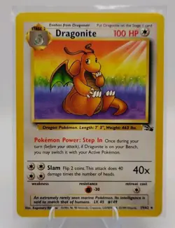 Pokemon TCG Dragonite Fossil Rare 19/62 Non Holo Vintage WOTC Collectors Card - Image 1