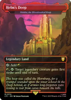 MTG FOIL Shinka, the Bloodsoaked Keep(Helm's Deep) Borderless - The Lord of the - Image 1