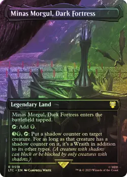MTG FOIL Minas Morgul, Dark Fortress Borderless - The Lord of the Rings - Image 1