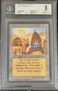 Magic: The Gathering City of Brass Arabian Nights 1993 Land BGS 8 Uncommon - Image 1