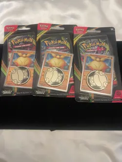 3x Pokemon Perfect Order Blister Pack + Makuhita Promo Card & Coin - Image 1