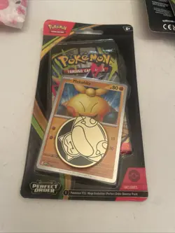 3x Pokemon Perfect Order Blister Pack + Makuhita Promo Card & Coin - Image 4