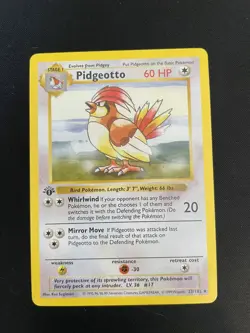 Pokemon Pidgeotto 1st Edition Base Set 💎 NM/Mint 💎 (Shadowless) 22/102 Rare - Image 1