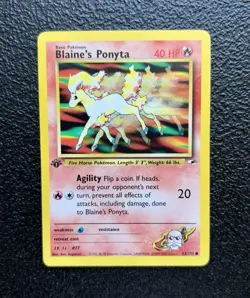 Pokemon TCG - 1st Edition Blaine's Ponyta 63/132 - Rare - Gym Heroes *NM/LP - Image 1