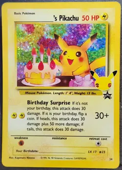 Pikachu Birthday #24 Pokemon Celebrations Black Star Promo - Image 1