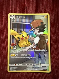 Pikachu (Secret) 241/236 Sun And Moon Cosmic Eclipse Holo LP+ Condition Pokemon - Image 1