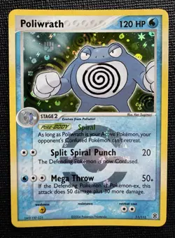 Pokemon Poliwrath 11/112 Reverse Holo Rare EX FireRed LeafGreen 2004 Vintage NM - Image 1