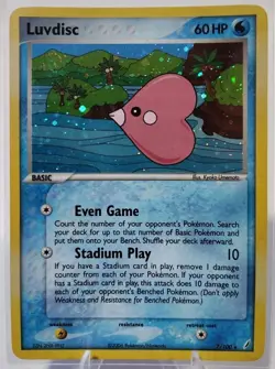 Luvdisc 7/100 EX Crystal Guardians Holo Rare Pokemon LP With Swirl - Image 1