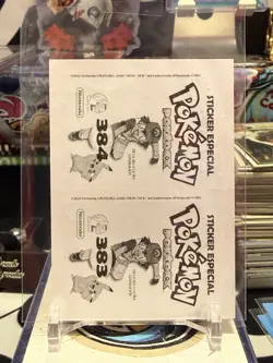 POKEMON POKEDEX Sticker #383-384 GROUDON / RAYQUAZA PERU gold HOLO FOIL CO 13E - Image 2