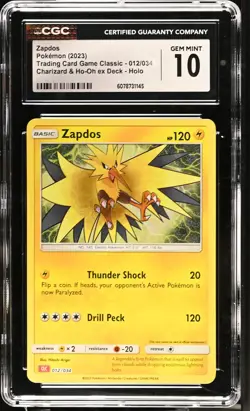 Zapdos 012/034 Charizard & Ho-oh EX Deck Holo Pokemon CGC 10 Gem Mint - Image 1