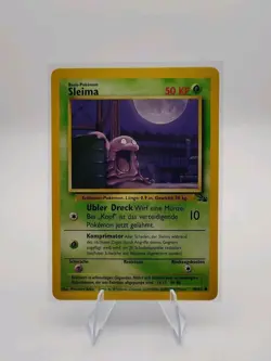 German Pokemon TCG 48/62 Grimer Sleima Unlimited Fossil Common LP/NM - Image 1