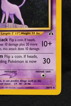 Espeon 20/75 NM Neo Discovery Regular Rare Unlimited Pokemon TCG - Image 4