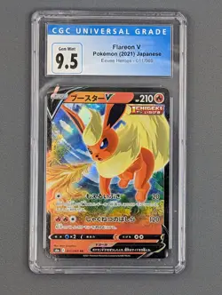 CGC 9.5 Flareon V 011/069 RR Eevee Heroes s6a Japanese Pokemon Card - Image 1