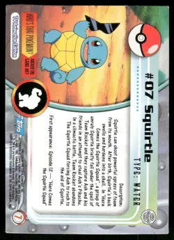 Pokemon Cards Squirtle #7 Topps Trading Cards Series 1 HP *1 - Image 2