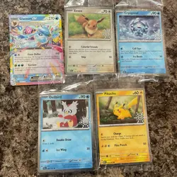 Pokemon TCG Promo 5-Card Lot Glaceon Eevee Cryogonal Delibird Pikachu - Image 1