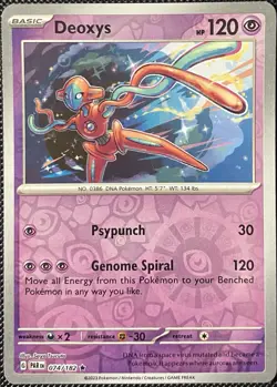 Deoxys 074/182 SV04: Paradox Rift Reverse Holo - Pokemon Card - Image 1