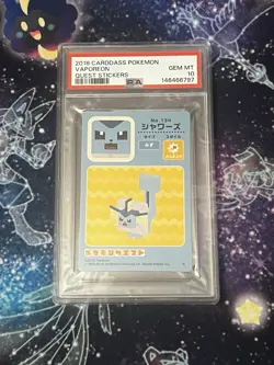 Japanese Pokemon 2018 Bandai Quest Sticker Vaporeon PSA 10 - Image 1