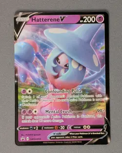Pokemon TCG Hatterene V SWSH Black Star Promos SWSH055 Holo Promo-NM - Image 1