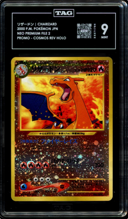 Charizard Reverse Holo Neo Premium File 2000 Pokemon Promo TAG 9 - Image 1