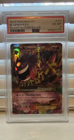 2014 POKEMON XY PHANTOM FORCES ULTRA RARE #121 M GENGAR EX PSA EX-MT - Image 1