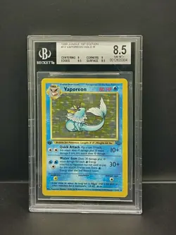 1999 Pokemon Jungle Vaporeon HOLO 1st EDITION #12 BGS 8.5 NM-MT+ - Image 1