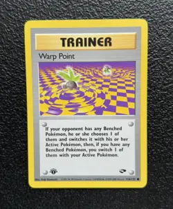 Pokemon TCG - 1st Edition Warp Point Trainer 126/132 - Gym Challenge *NM/LP - Image 1