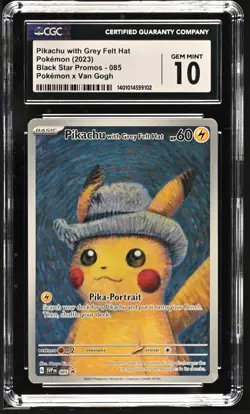 CGC 10 Pikachu with Grey Felt Hat Pokemon SVP 085 Van Gogh Promo - Image 1