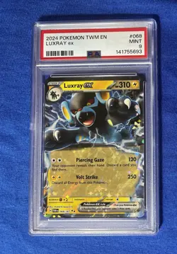2024 POKEMON TWILIGHT MASQUERADE TWM EN #68 LUXRAY ex - PSA 9 LOW POP - Image 1