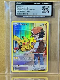 Pikachu Pokemon (2019) Cosmic Eclipse - 241/236 Secret Rare - CGC Authentic - Image 1